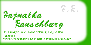 hajnalka ranschburg business card